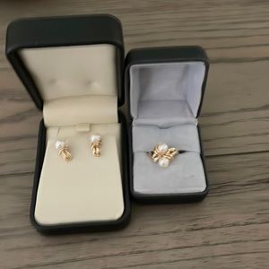 Ring and matching earrings